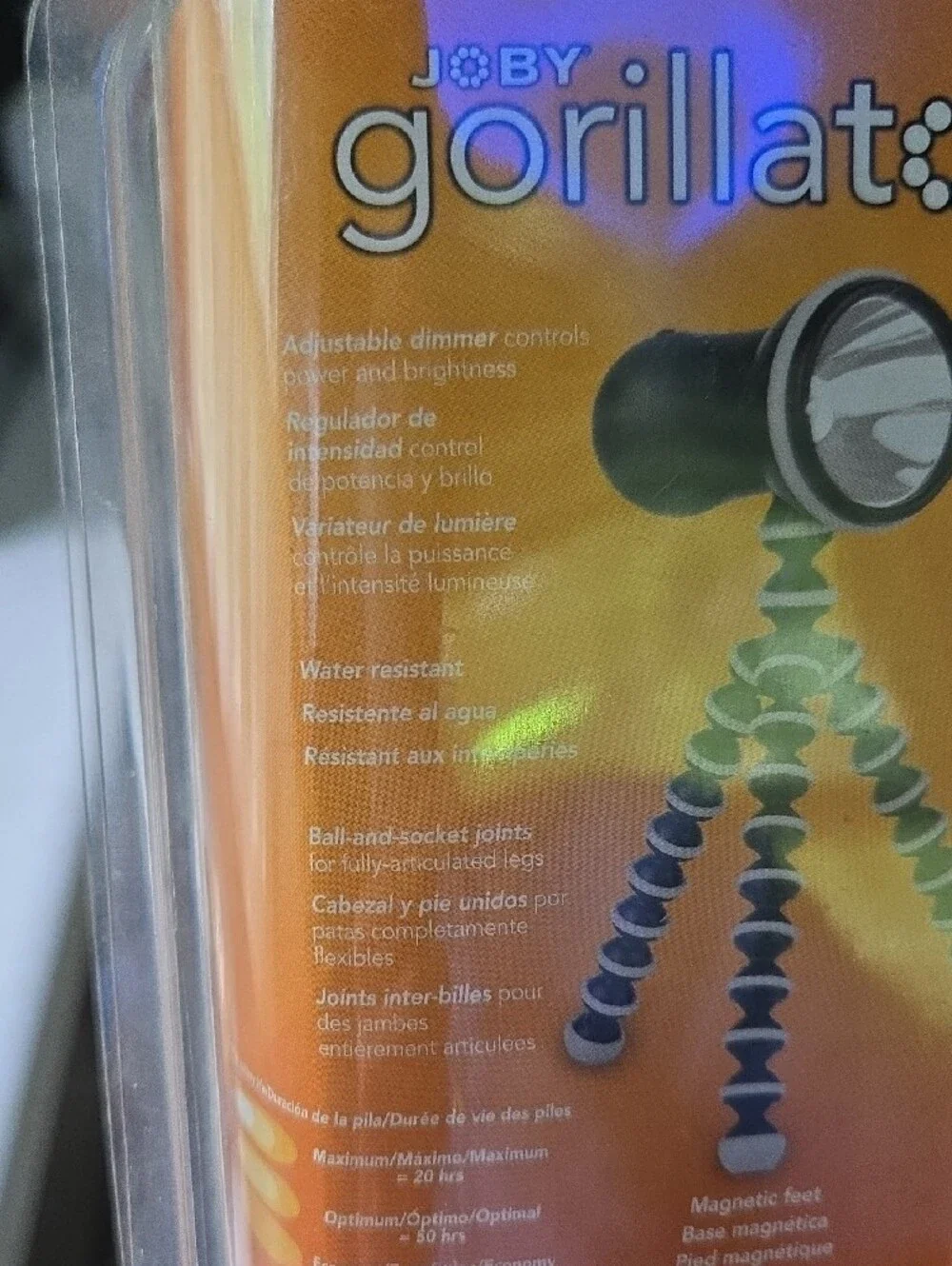 GorillaTorch LED Flashlight with Flexible Tripod - Orange/Black